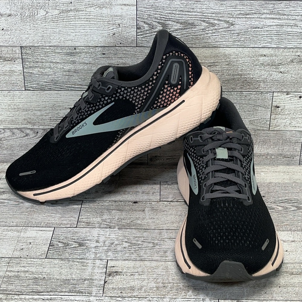 Brooks Ghost 14‎ Black Peach Running Shoes 1203561B026 Women Size 8B
